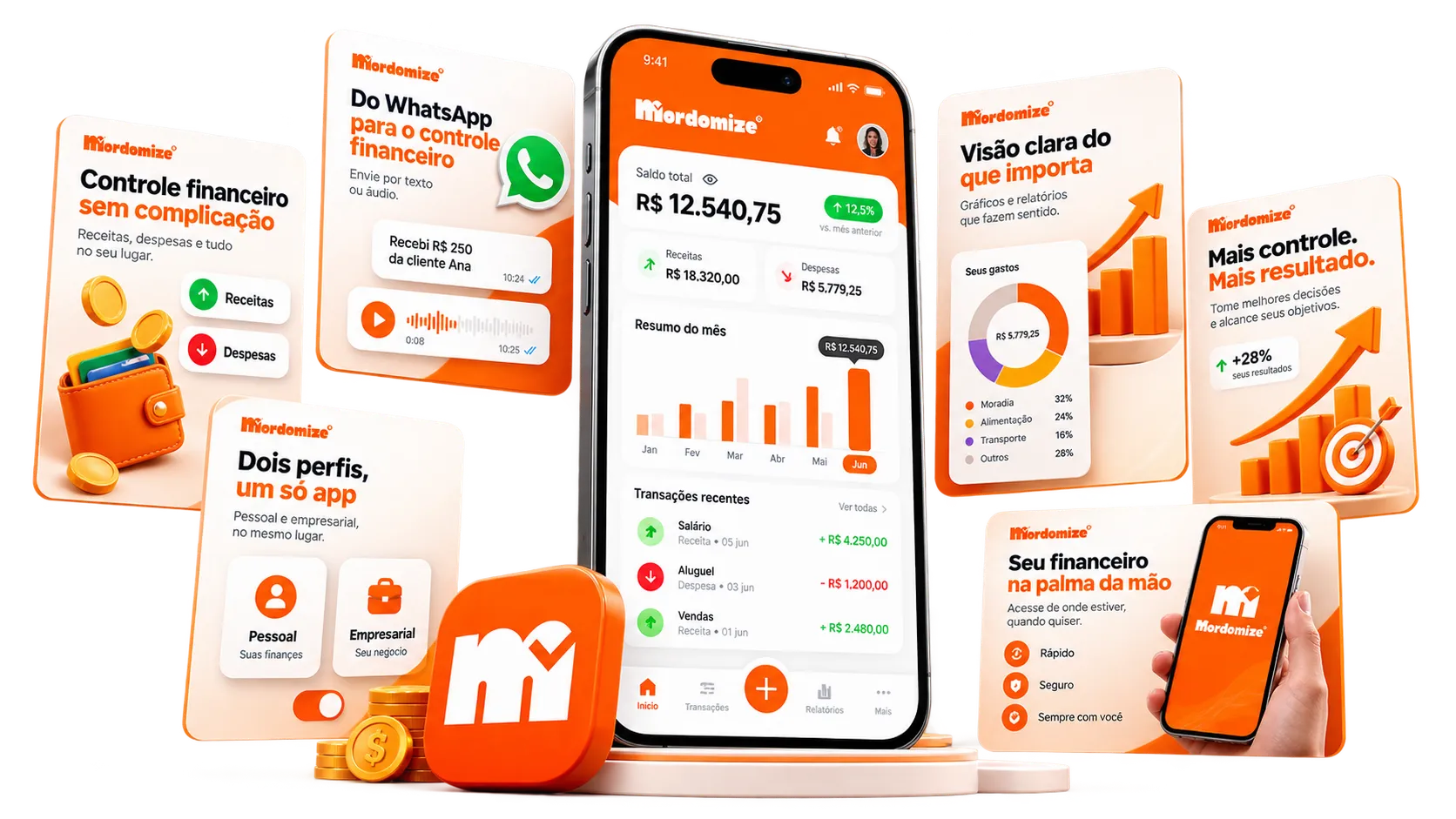 Aplicativo Mordomize em um smartphone